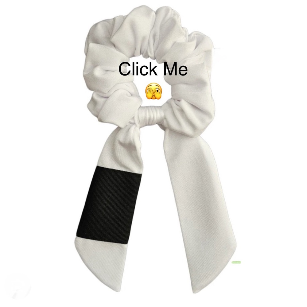 Fashion White and Black Hair Scrunchie